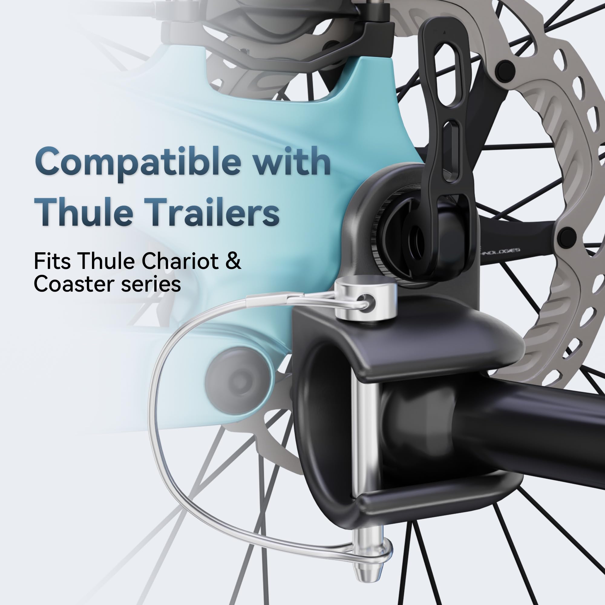 Gancio per Rimorchio Bici Thule Chariot Coaster, Fissaggio Acciaio, Adattatore Rimorchi Bambini Animali Cargo