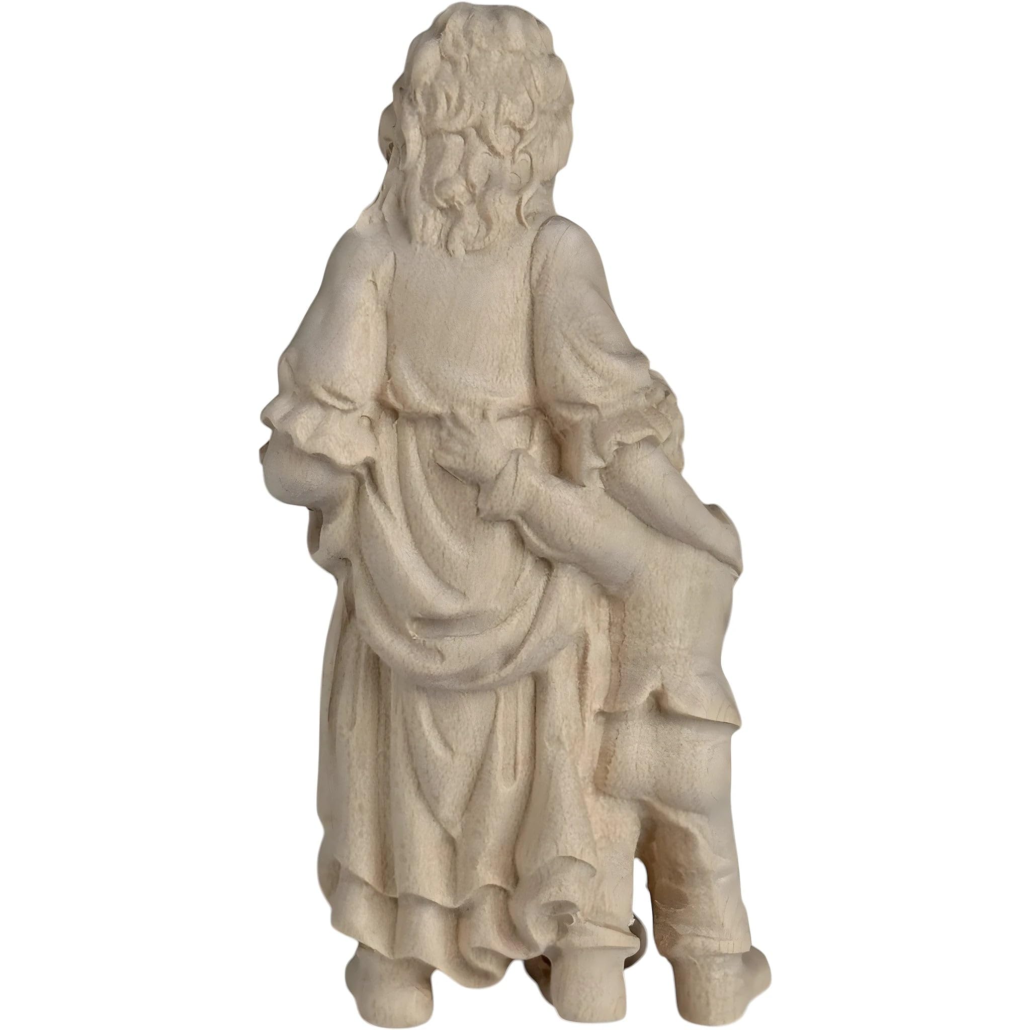 Hirtenhirte umarmt Kind aus Holz 14 cm | handbemaltes Holz in Gröden | Religiöser Artikel