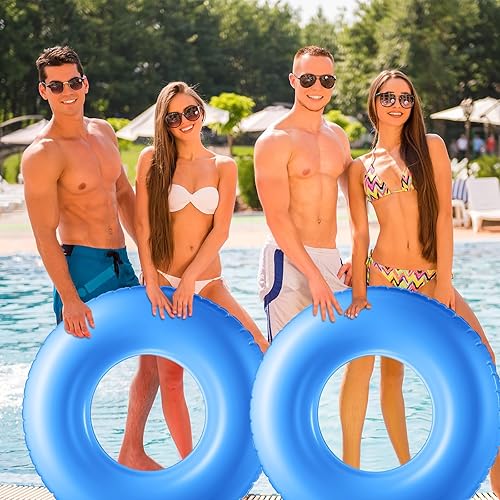 Miniatura 6 de Jumbo Inflatable Pool Float 47.24 Inches Swimming Ring Pool Floats White Inflatable Float Tube for Adult Summer Vacation Beach River Bachelorette