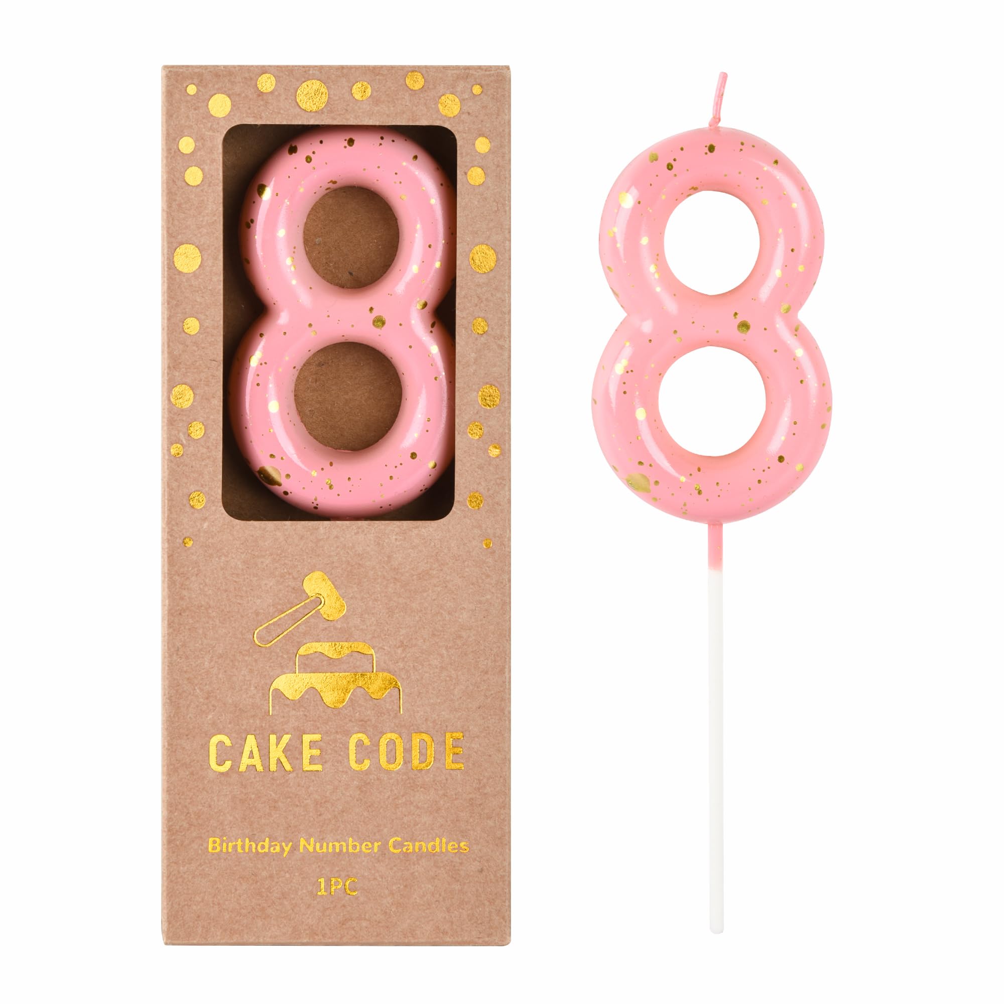 Velas de cumpleaños clásicas de oro rosa de 2.76 pulgadas, velas de cumpleaños con números dorados, velas con números de pastel, celebración de fiesta