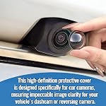 Car Camera Lens Protector, 360° All-Round Protection High-Transparency Anti-Scratch Waterproof, Rainproof Easy Adhesive Installation for Instant Protection (2 Pcs)