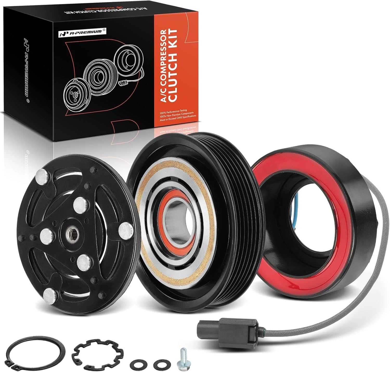A-Premium Air Conditioner AC Compressor Clutch Kit Compatible with Honda Fit 2015-2020 1.5L