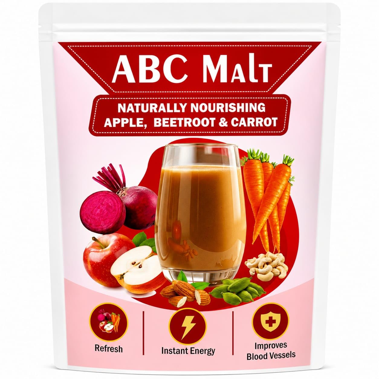 ABC Malt Health Drink Mix with Apple, Beetroot & Carrot, Immunity Booster with Nuts & Spices, Nutritional Health Mix Powder | Pack of 1-image-31