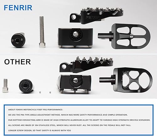 Miniatura 3 de FENRIR Estriberas para motocicleta Roating MX Chopper Bobber Thug Outlaw Club Style CNC Reposapiés ancho para Harley Davidson antes de 2017 Dyna
