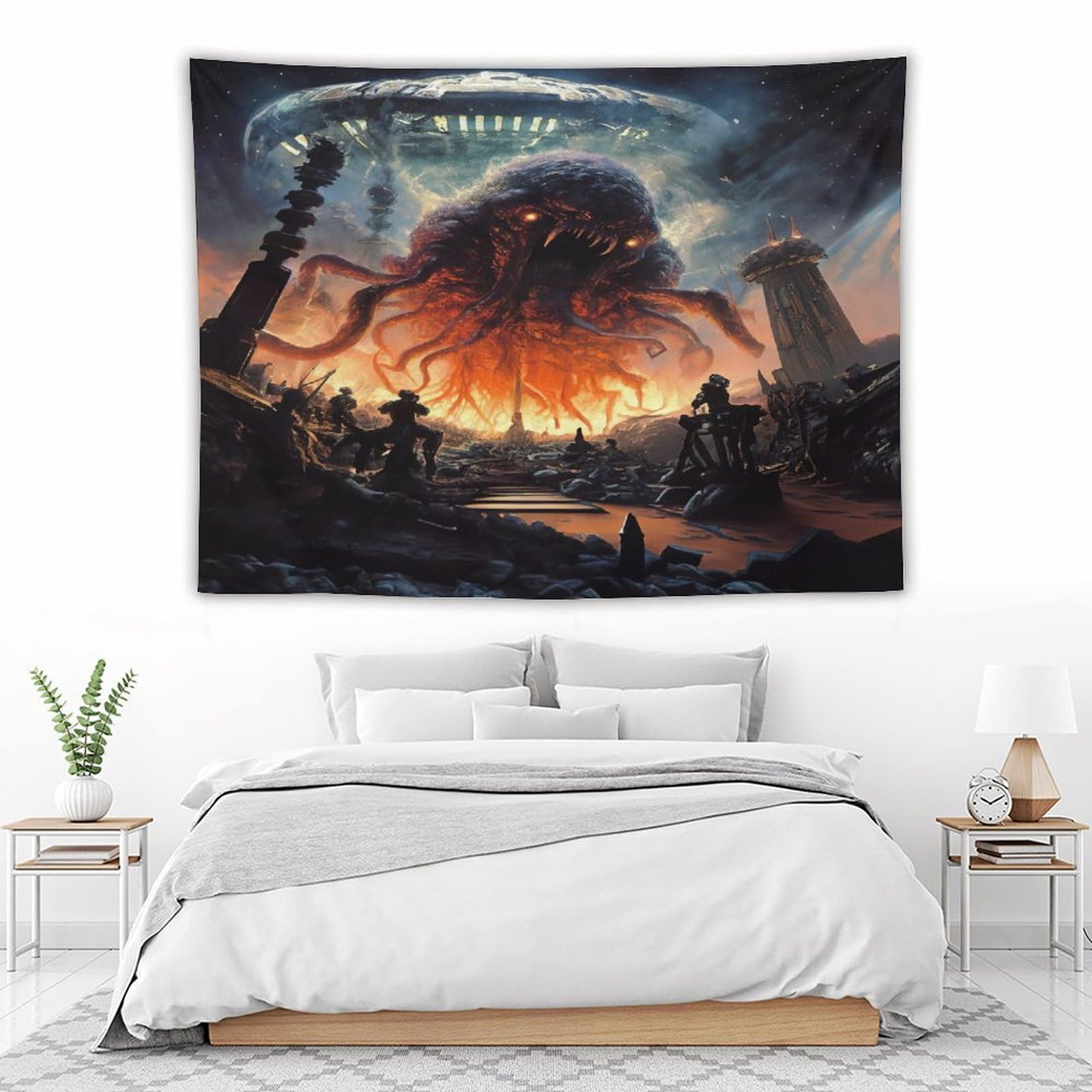 SUPERDANT Magischer Bücherregal Wandteppich - 2 Stück Halloween Deko 130x33cm