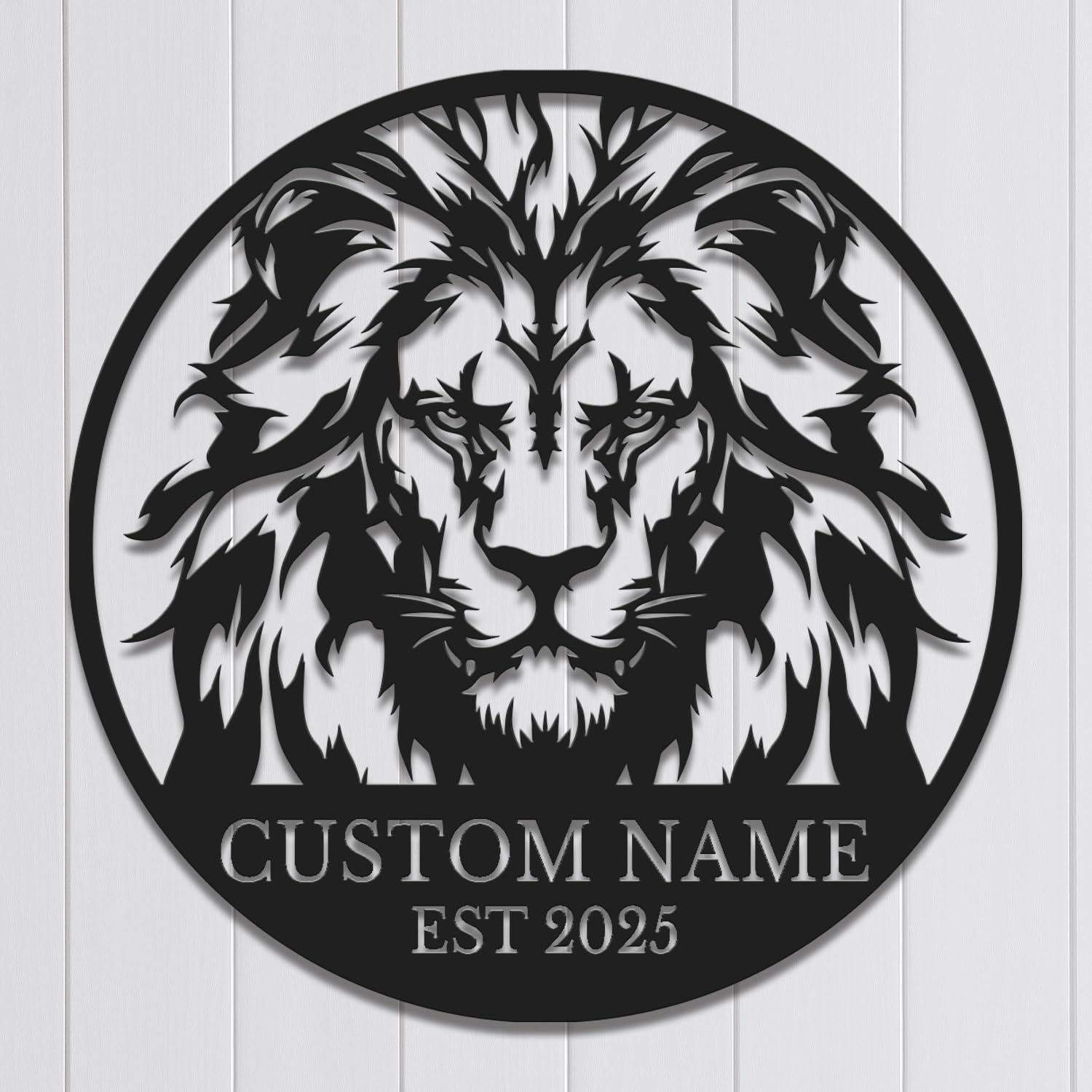 Gewasi Boys Lion B Custom Lion Metal Wall Art - Personalized Name Sign For Home, Nursery Or Office - Wild Animal Decor Gift For Girls & Lion Lovers (Lion B)
