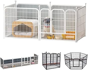 Amazon | ペットケージ ペットサークル 160*80*80cm 小型犬用 中型犬用