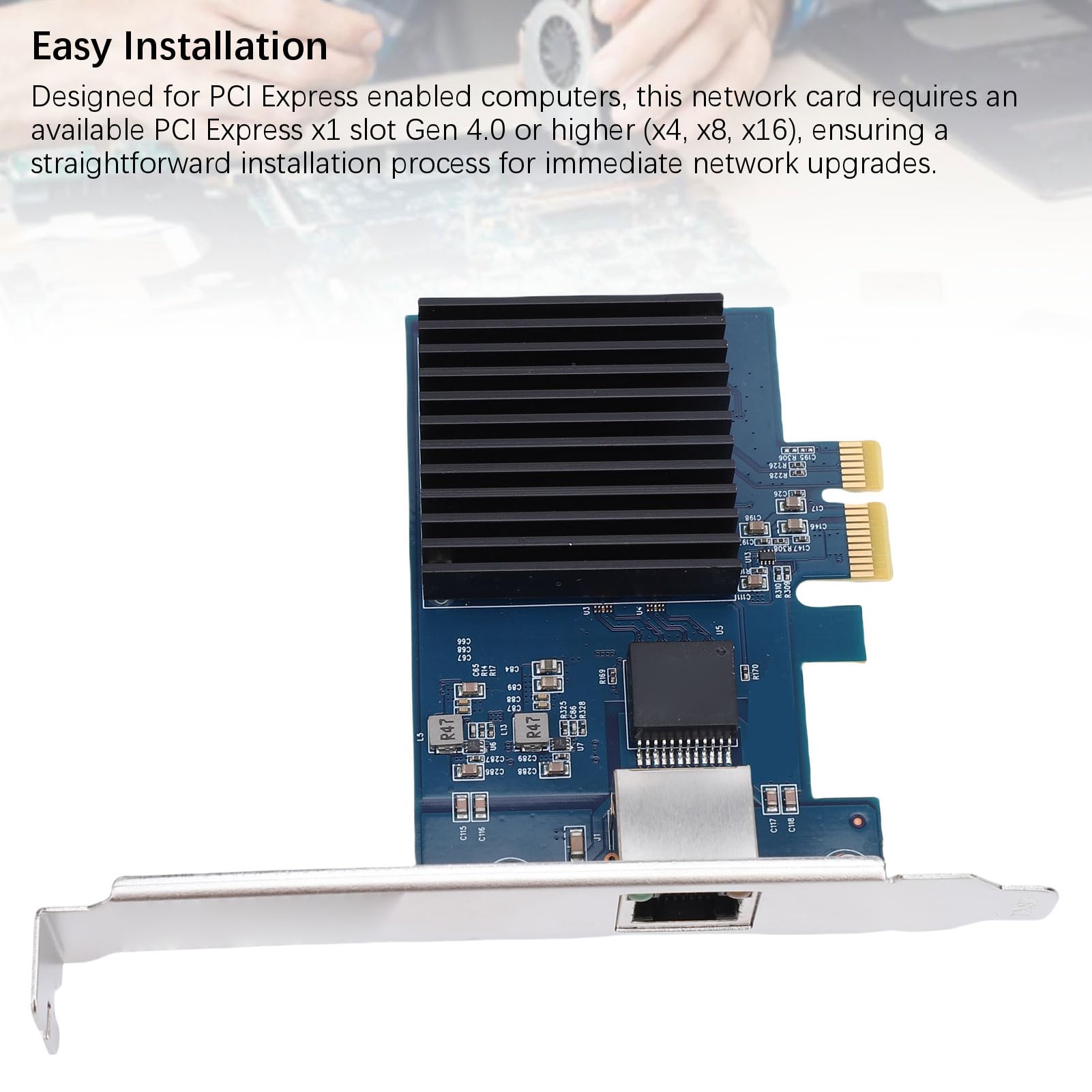 Aramox Tarjeta PCIe 10G, Chipset RTL8127, Adaptador Ethernet de Alta Velocidad con PCI Express 4, Compatible con Servidor de Escritorio
