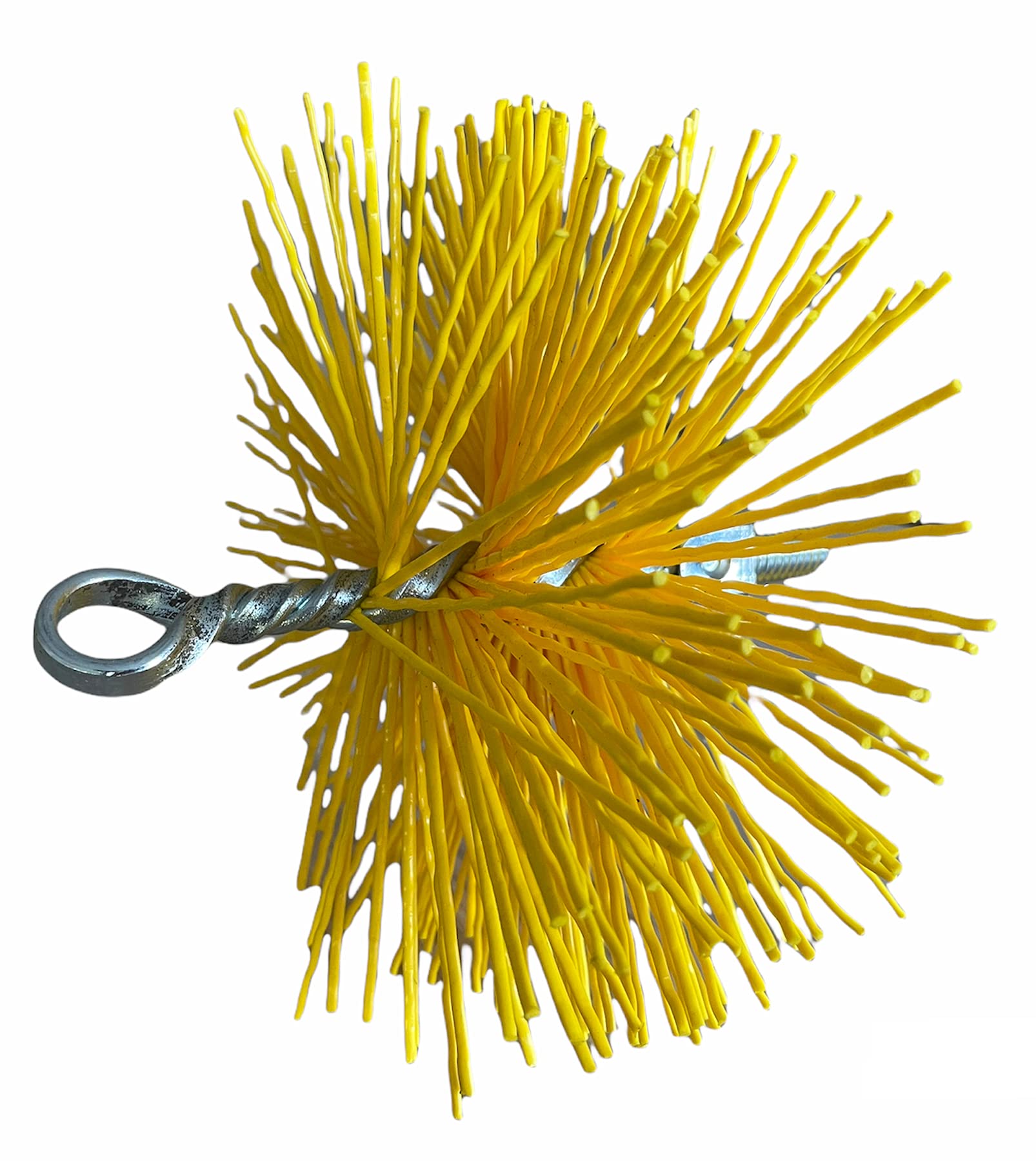 Kit Spazzacamino Pulizia Canne Fumarie Scovolo Tondo in Nylon da 20 Prolunga con molla e con manico Aste filettate estensibili e modulabili fino a 6 metri Guanti in OMAGGIO