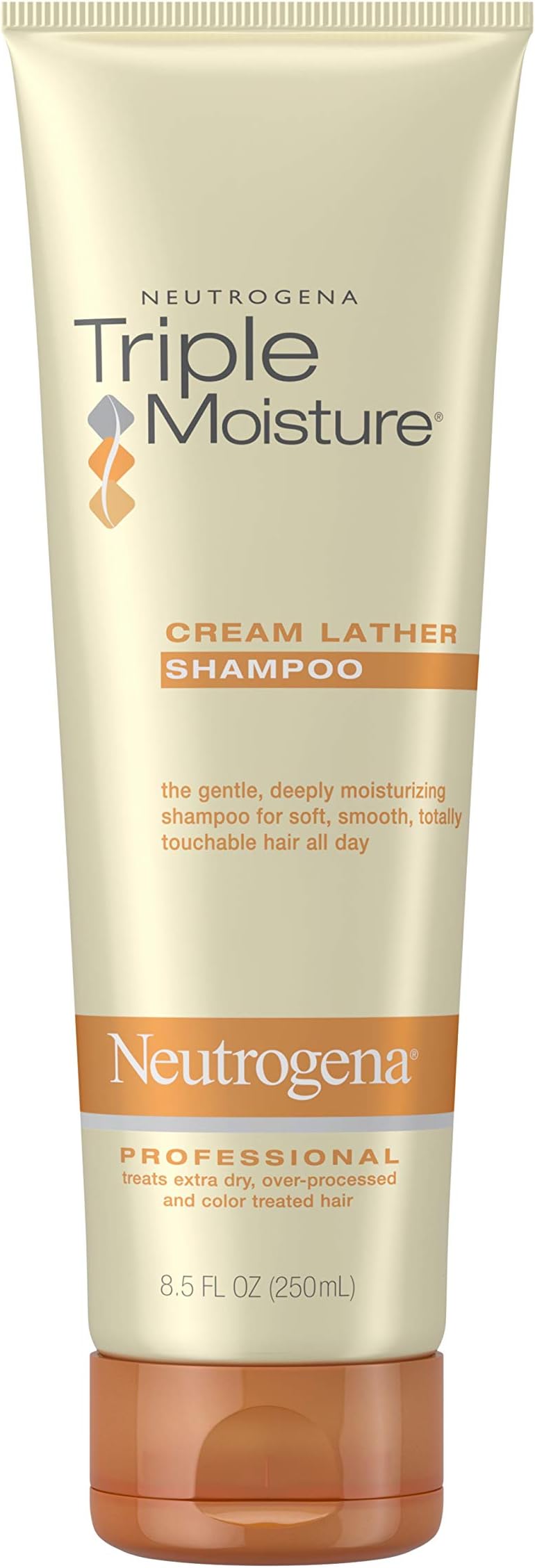 Neutrogena Triple Moisture Cream Lather Shampoo for Extra Dry Hair, Damaged & Over-Processed Hair, Hydrating with Olive, Meadowfoam & Sweet Almond, 8.5 fl. oz