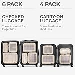 Aerotrunk Cubes d'emballage de compression pour les voyages - Bagages Organisateur Sacs - Cubes d'emballage pour valises à glissière double (6-Pack, Béige)