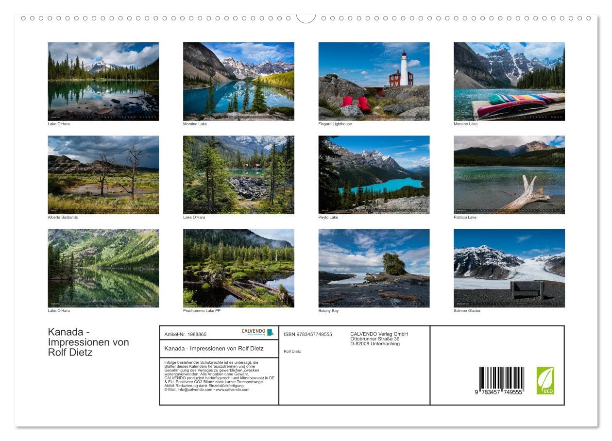 Kanada - Impressionen von Rolf Dietz (hochwertiger Premium Wandkalender 2026 DIN A2 quer), Kunstdruck in Hochglanz: Weite Menschenleere Wildnis in einzigartigen Fotografien festgehalten.