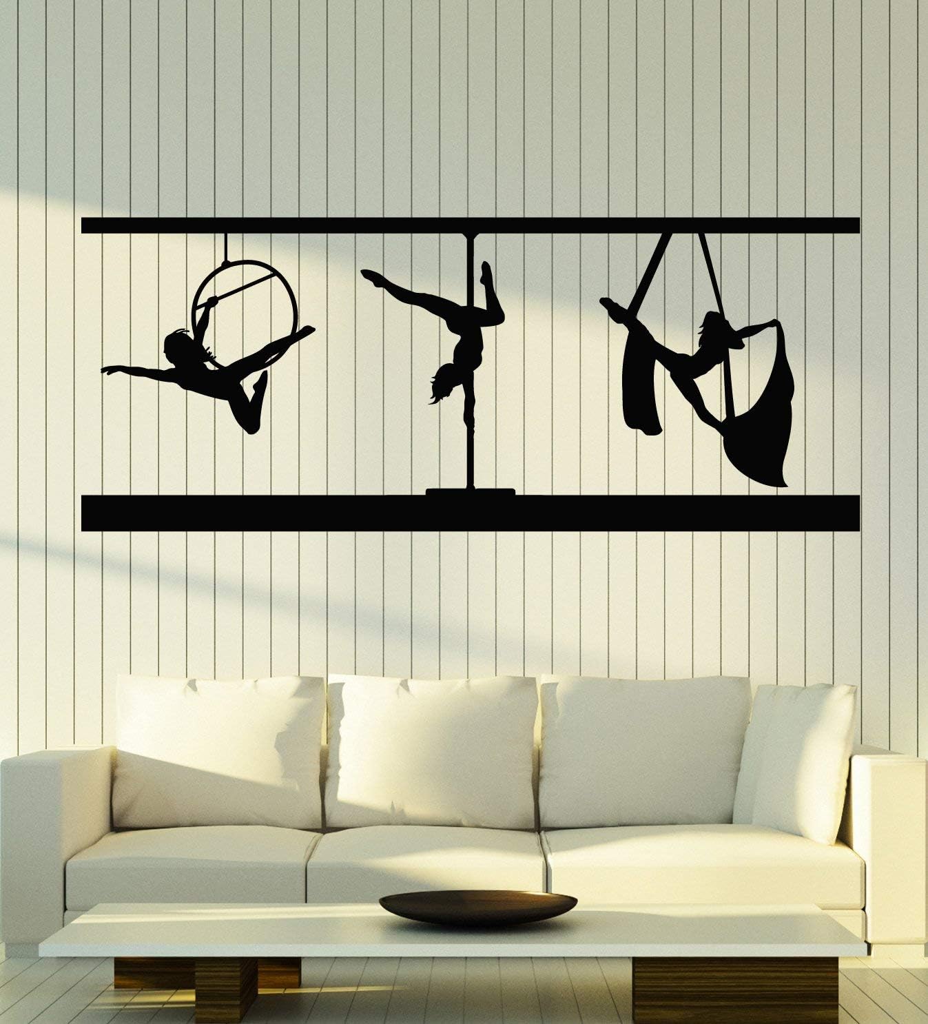 WallStickers4ever Vinyl Wall Decal Pole Dance Studio Sexy Dancers Girls Stickers Mural Large Decor (g4942) Black
