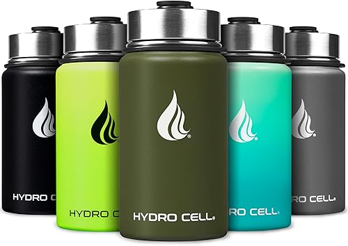 Miniatura 64 de HYDRO CELL Botella de agua aislada de acero inoxidable con pajilla, para bebidas frías y calientes, frasco de vacío de metal con tapa de rosca y