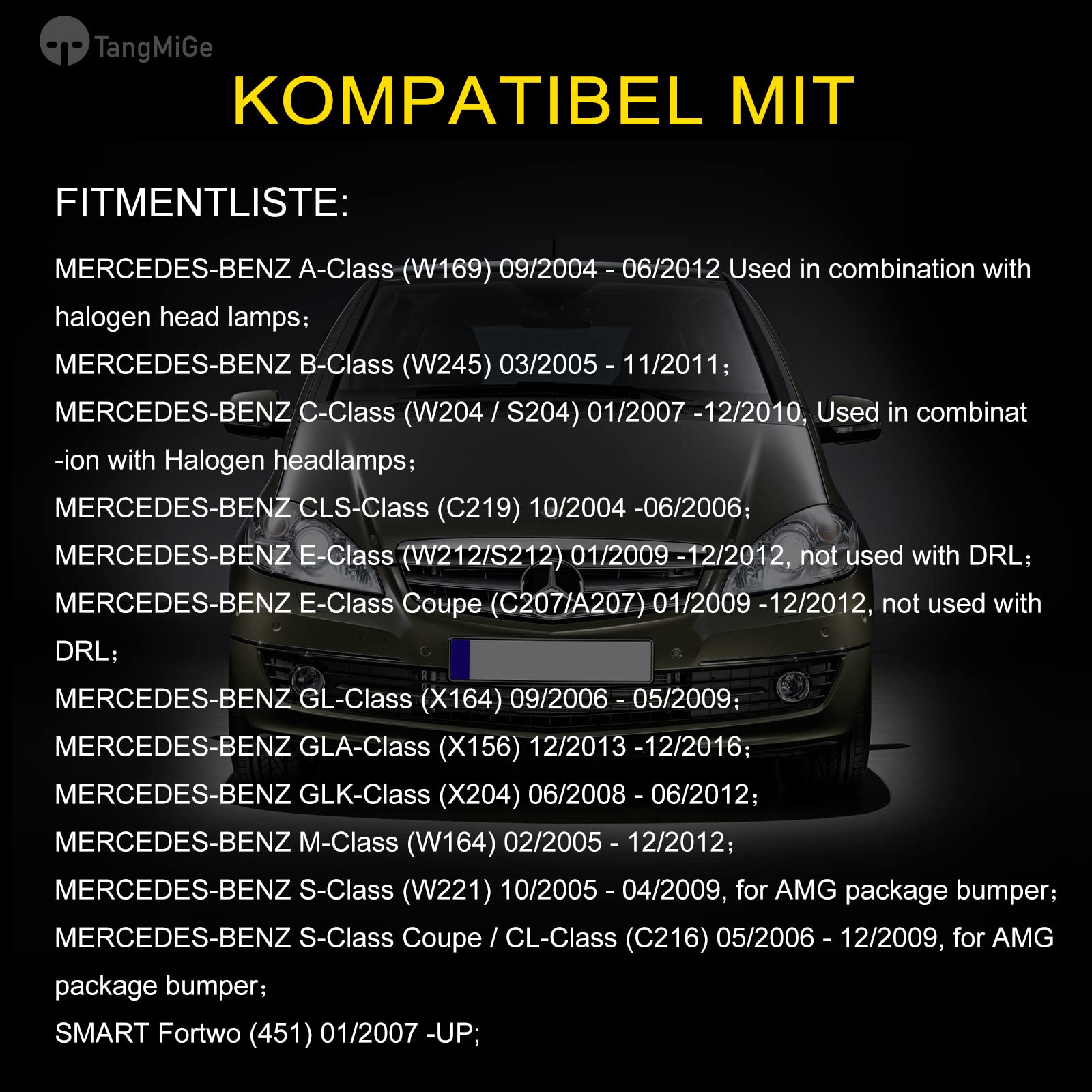 TangMiGe Nebelscheinwerfer für Mercedes Benz W169 W245 W204