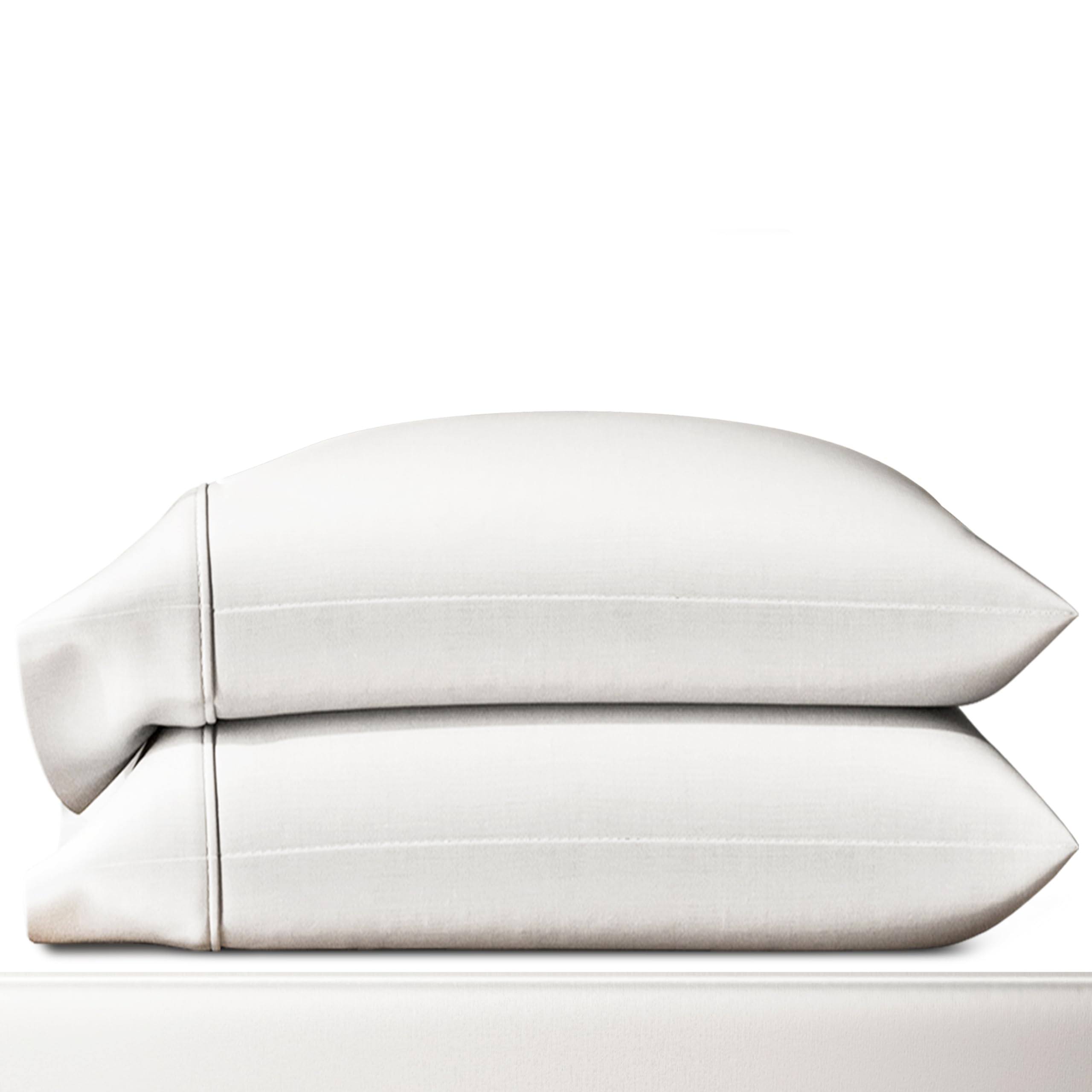 THREAD SPREAD 100% Egyptian Cotton Pillow Cases Standard/Queen Size Set of 2 - Luxury 1500 Thread Count Sateen White Pillow Cases, Silky Soft Cotton Pillowcases Fits Standard & Queen Size PillowsOEKO-TEX STANDARD 100