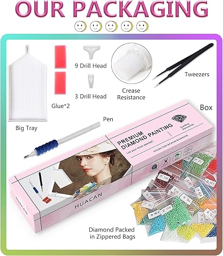 Miniatura 6 de AZQSD Kits de pintura de diamantes de pavo real para adultos, kits de arte de diamantes AB para taladro de Aurora Boreal, pinturas 5D DIY con puntos