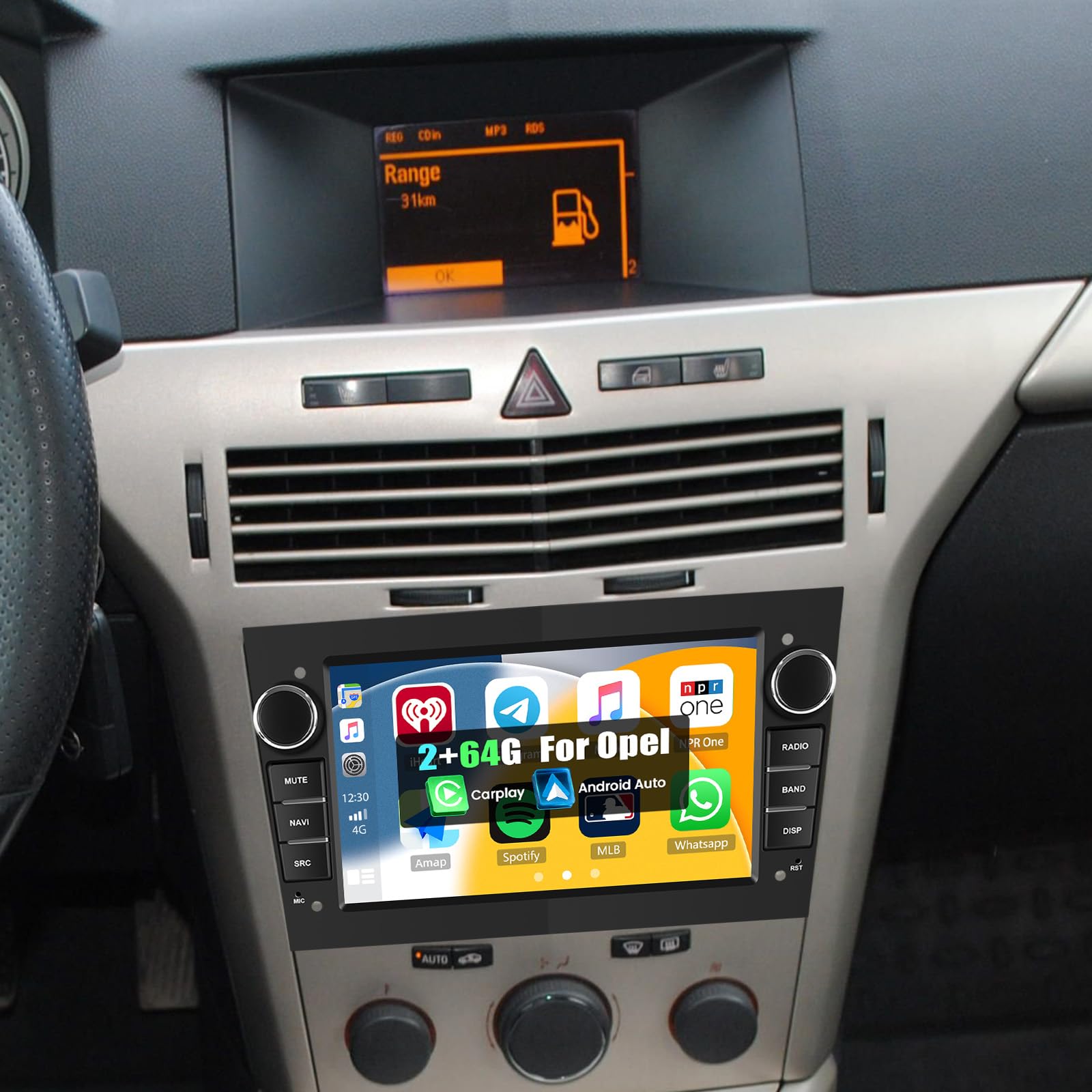 SIXTOP 2G+64G Android 13 Carplay Android Auto 2Din Radio für Opel Astra Antara Vectra Corsa Zafira Meriva Combo Autoradio Mit Bildschirm 7 Zoll mit Bluetooth FM RDS WiFi GPS EQ SWC Rückfahrkamera