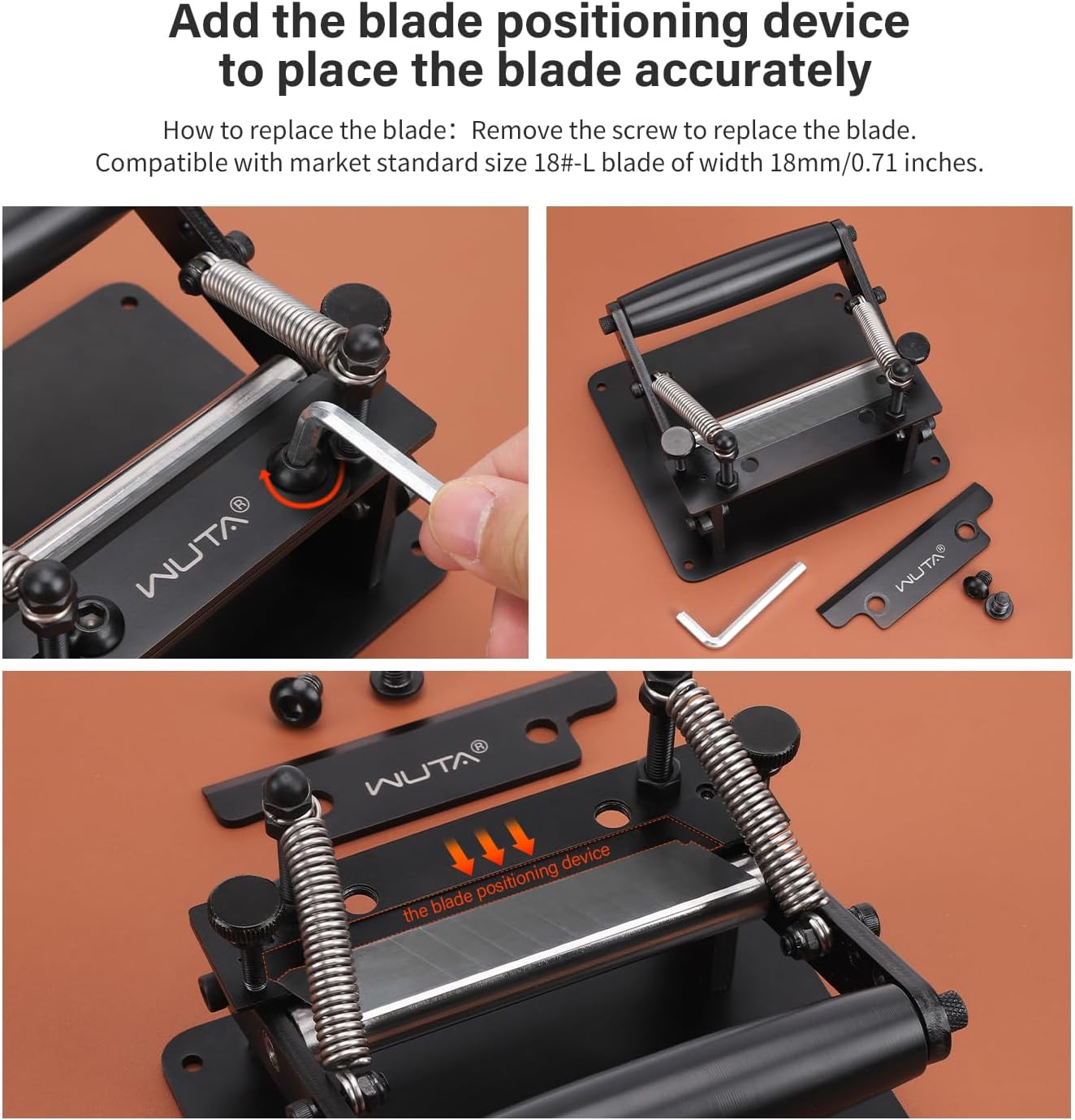 WUTA Leather Skiver, Upgraded Black Leather Skiving Machine, Skiving Machine with with D-Clip, Thickened Blade for DIY Leather Thinning Work
