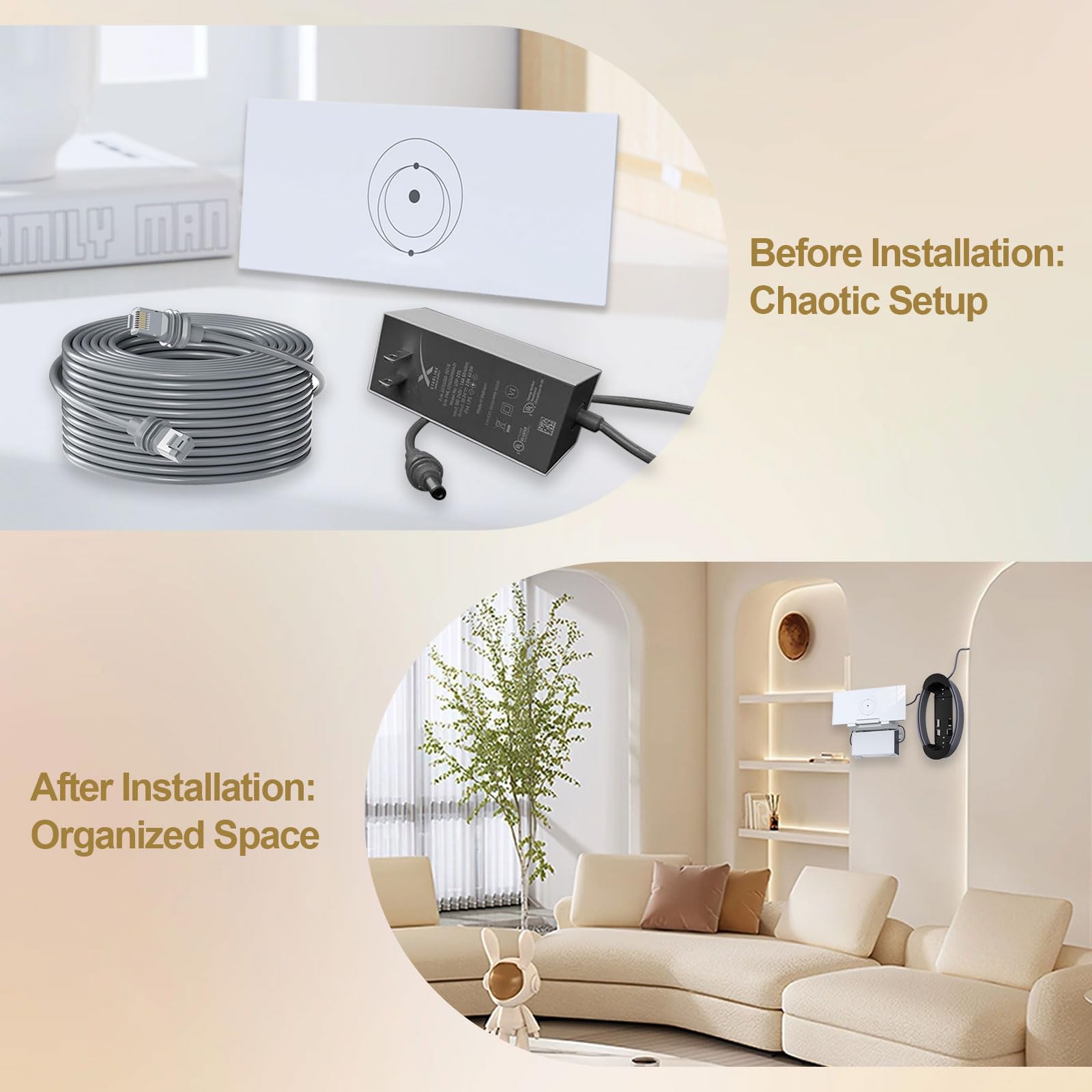 Starlink Gen 3 Mount & Wall Holder, All-in-One Space-Saving Bracket for V3 Mesh Router & Power Supply, ABS Stability, Compatible with Starlink V3 & Gen 3 HP Standard Router?UTR-32?