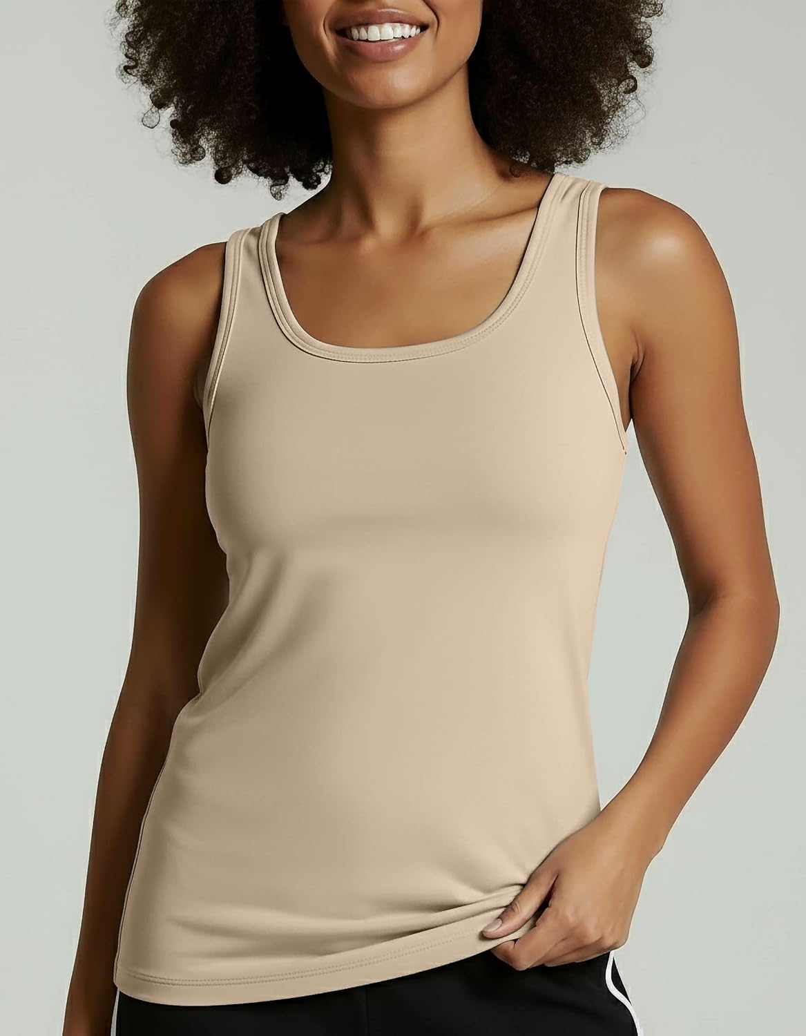 Real Essentials 5 Pack: Women's Dry Fit Tank Top - Racerback Sleeveless Workout Athletic Gym Shirt (Available in Plus) - Image 4