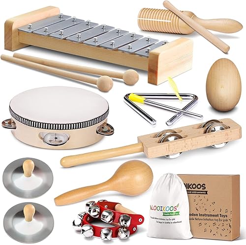 LOOIKOOS Instrumentos musicales internacionales de madera natural para niños pequeños y niños juguetes musicales educativos ecológicos con bolsa de LOOIKOOS Instrumentos musicales internacionales de madera natural para niños pequeños y niños juguetes musicales educativos ecológicos con bolsa de