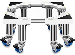 Washing Machine Stand Base Heavy Duty Washing Machine Stand Movable Refrigerator Base with Double Rotating Wheels 45-65cm for Washing Machine Dryer and Refrigerator Multi-Functiona