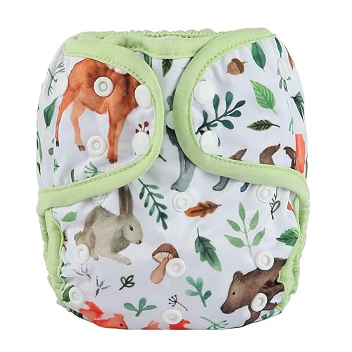 Pañal para bebé, tamaño único, 10 libras a 36 libras (animales de acuarela)