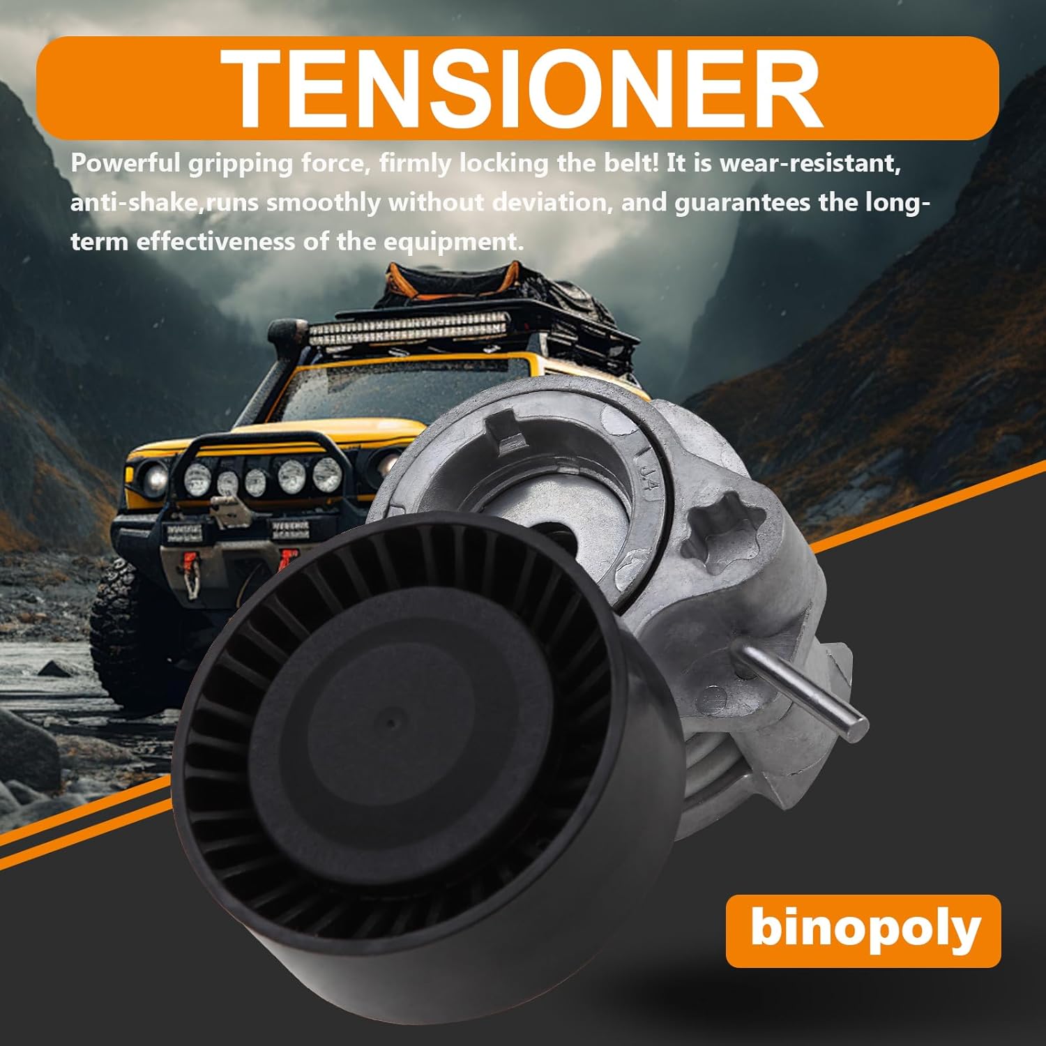 binopoly 39148 Drive Belt Tensioner Assembly With Pulley For 2004-2012 B-MW 545/550/645/650/745/750/760/X5/Alpina B7 Rolls-Royce Phantom OE#11287505224 11287542680 11287549588 89615 11280415304