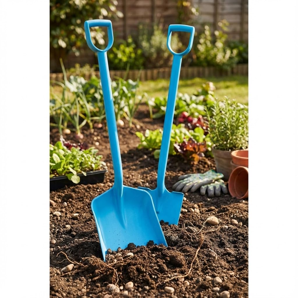 Suinga Pala de Jardin con Mango de Plastico Ergonomico, 93x24 cm - Pala para Jardin – Herramienta para Jardineria