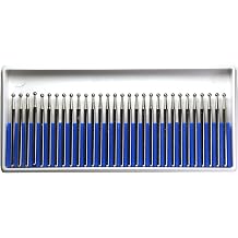 30Pcs Ball Spherical Diamond Burrs,2mm Head Dia,3/32 inch Shank,Grinding Engraving Sanding Sharpen Deburr Grind Abrasives Rotary Bits for Jewelry Glass Jade Stones Grout Die Iron Metal