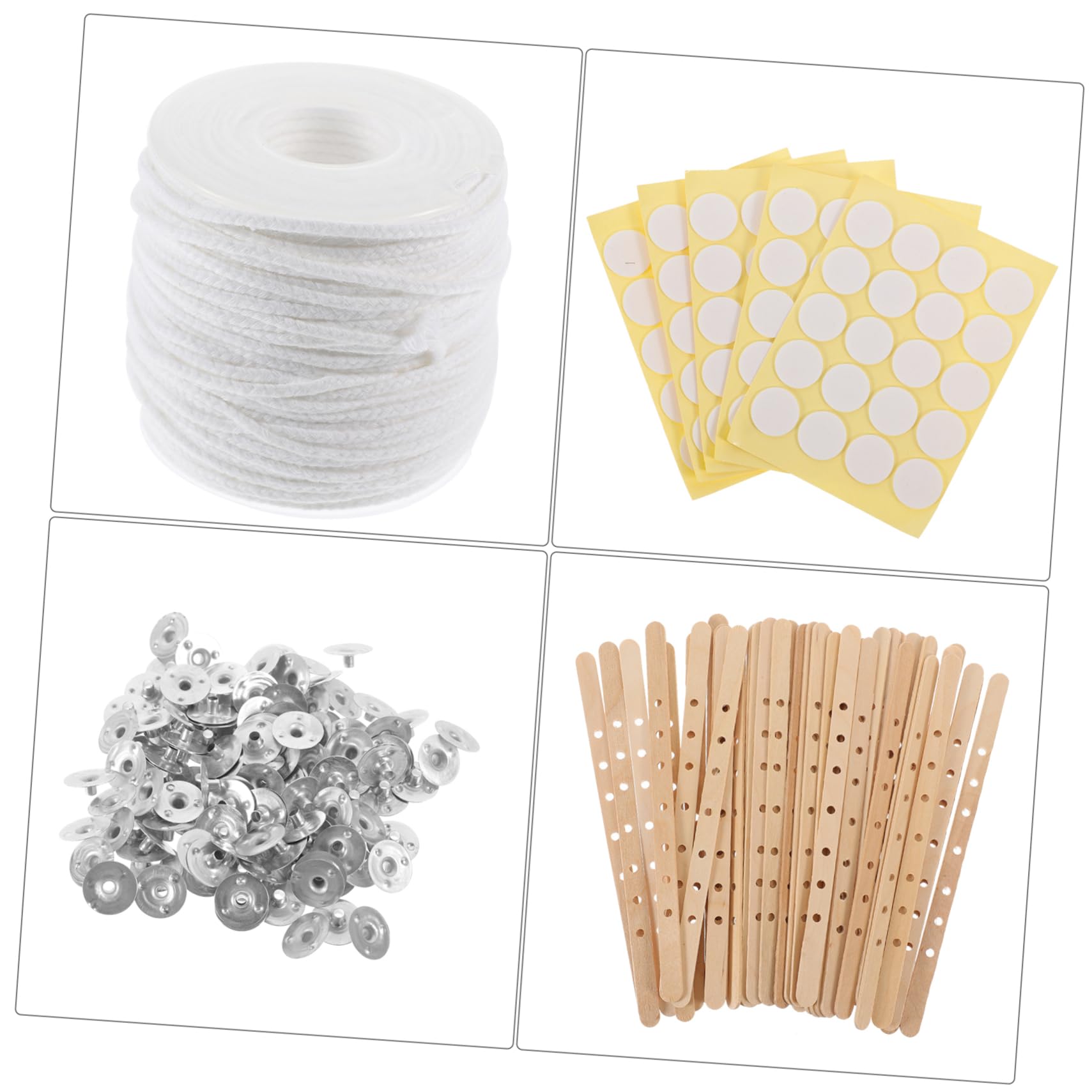 PHENOFICE Candle Making Tools Kit 7 Hole Wick Holders Stickers Wick Fixers for DIY Candle Making for Beeswax