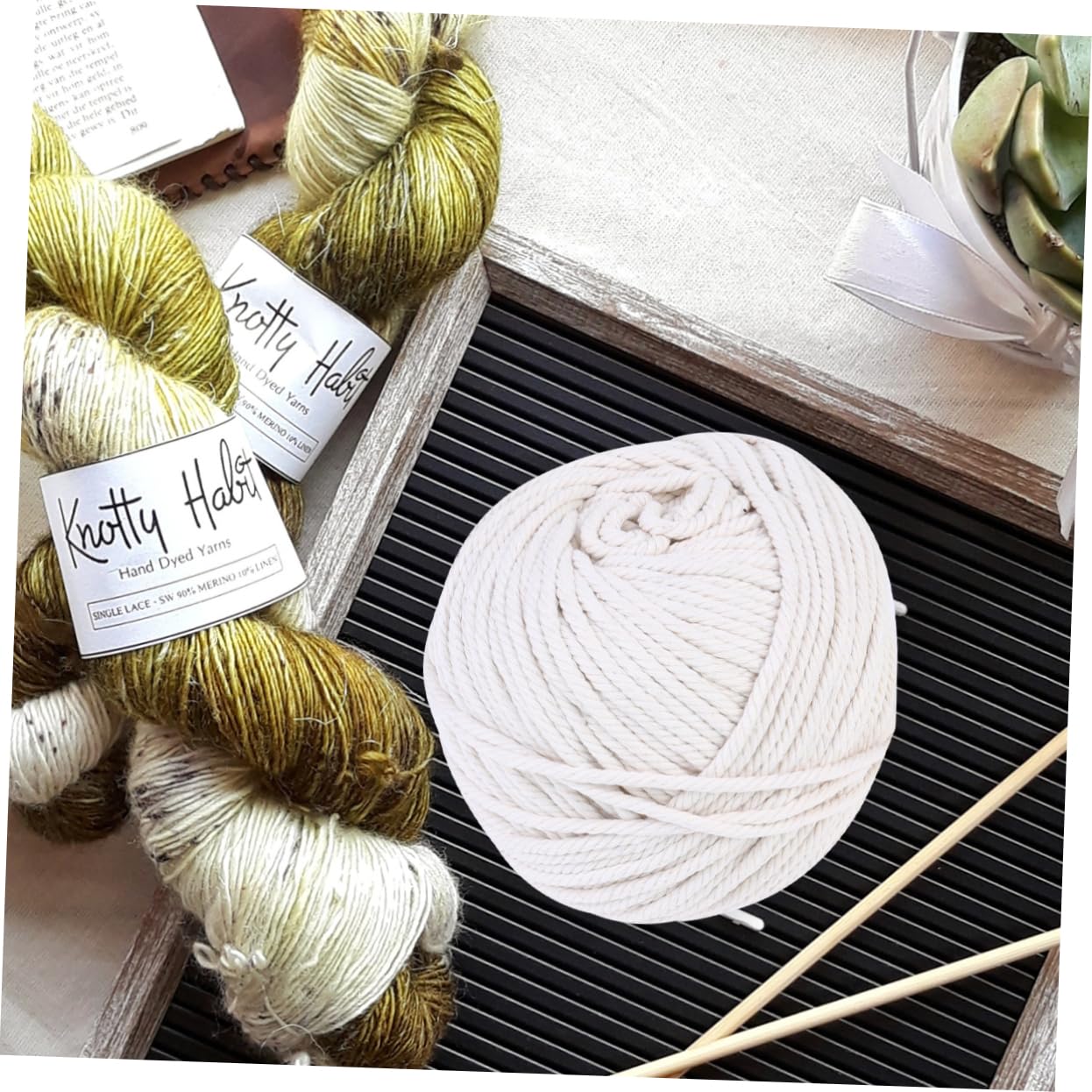 KOMBIUDA Baumwollseil Rolle – 7500 Cm Lang, 0,6 Cm Dick, Beige, Für DIY, Makramee, Pflanzenaufhänger & Wanddekoration
