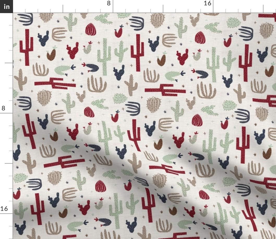 Spoonflower Fabric - Southwest Cactus Succulent Cacti Nature Desert Printed on Petal Signature Cotton Fabric by The Yard - Sewing Quilting Apparel Crafts Decor