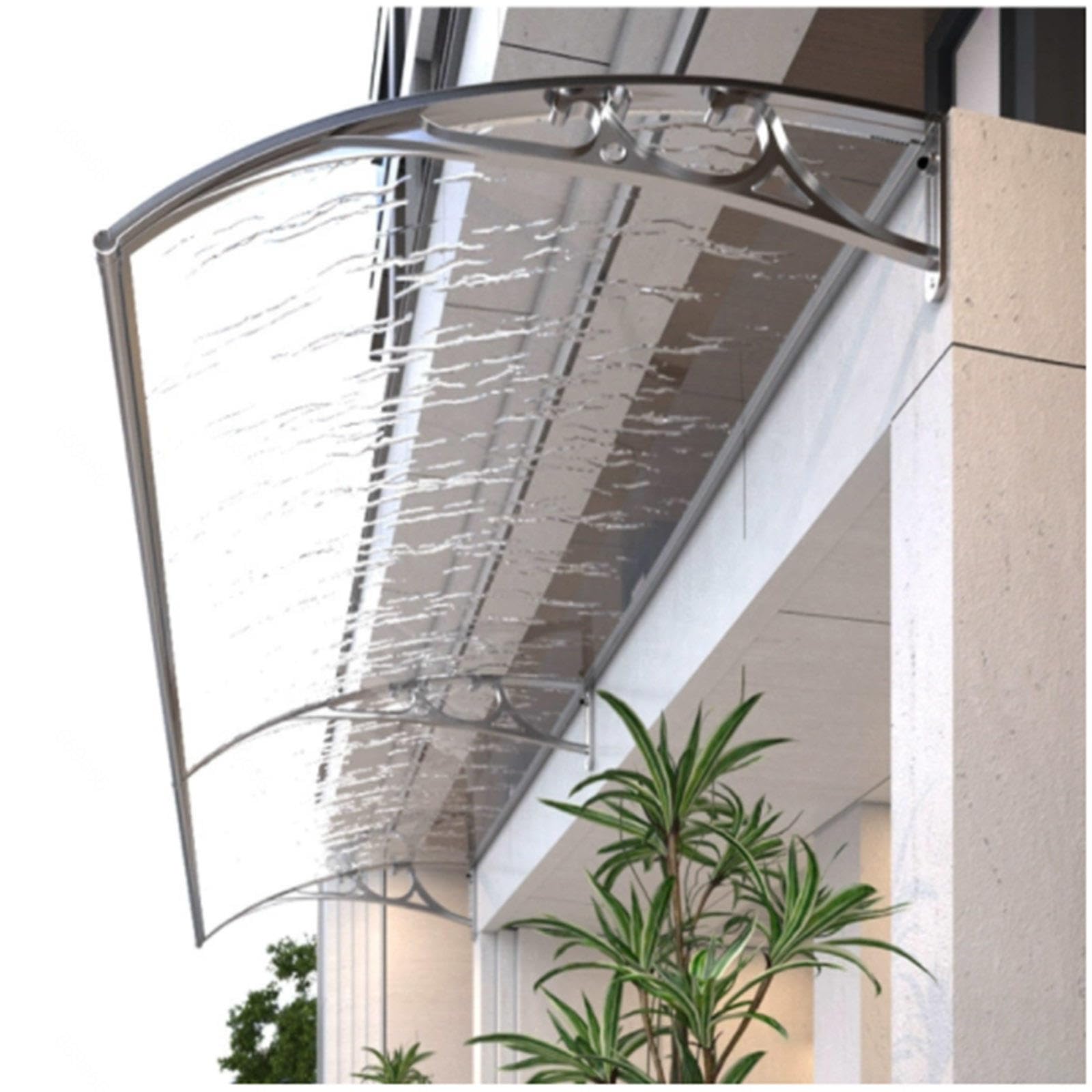Auvent de porte d'entrée aluminium protection pluie fenêtre 60x60