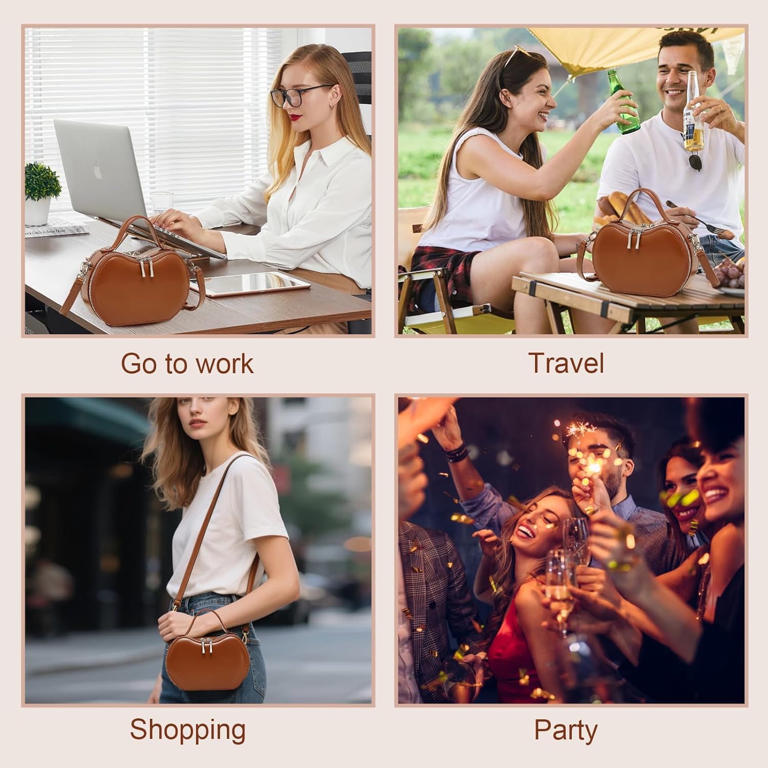 Leather Shoulder Bag for Women, Crossbody Bag with Adjustable Strap, Apple Genuine Leather Mini Purse for Women - Image 7