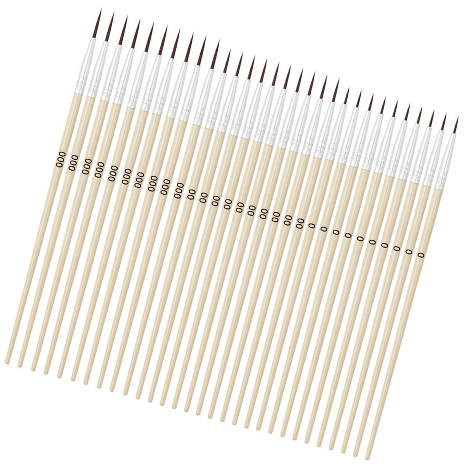 30Pcs Wood Grip Detail Paint Brush Miniature Brush for Fine Detailing Acrylic Watercolor Oil Art Painting Model Drawing Art Brushes
