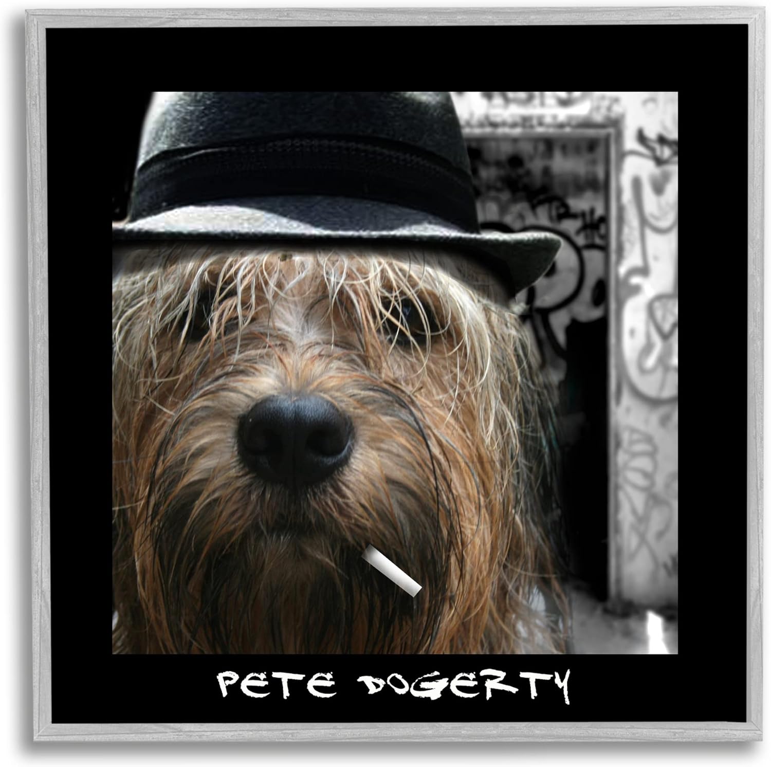 Stupell Industries Pete Dogerty Humorous Musician Hat Cigarette Dog, Design by Noah Bay