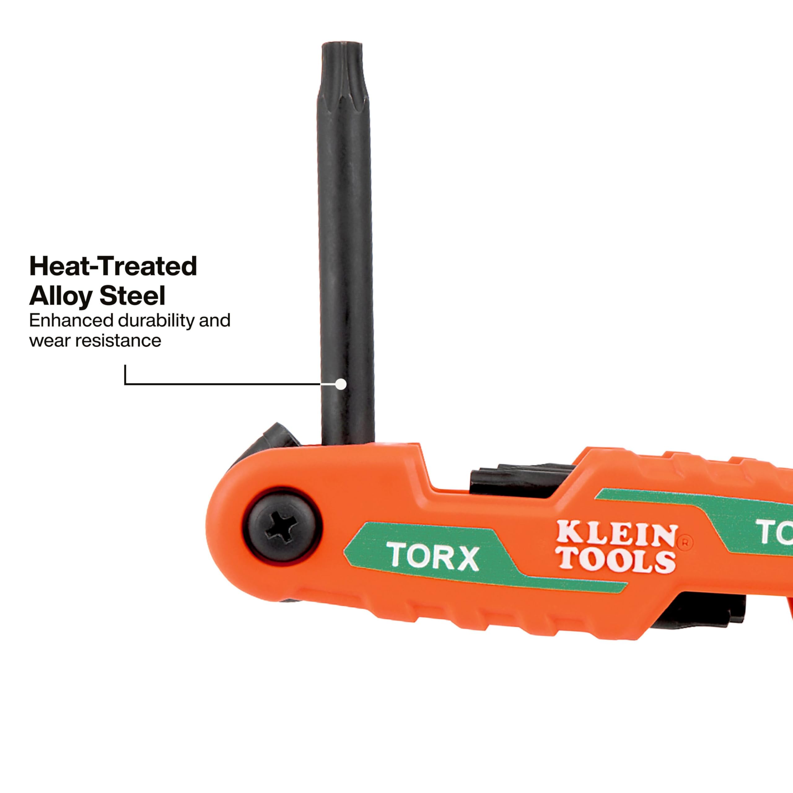 Klein Tools 70540T Compact Folding Torx Key Set, 8 Keys T9 to T40