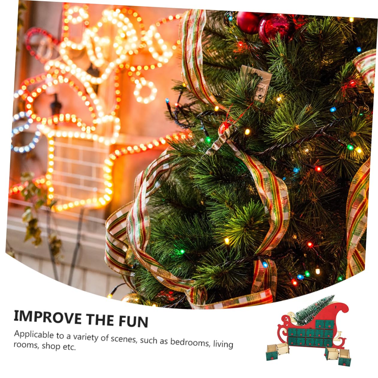 Weihnachtskalender Holz Countdown Dekoration Selbstgemacht Tischdekoration für Wohnzimmer Schlafzimmer