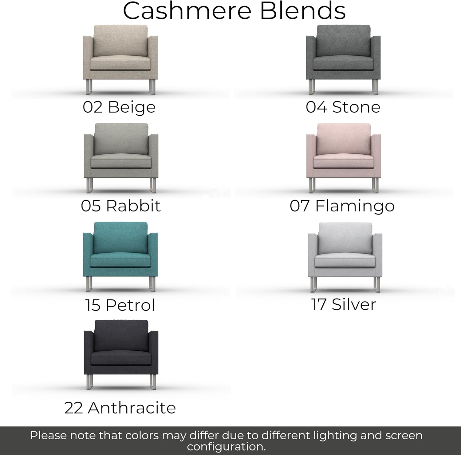 comfortly | Cover for Mellby Armchair, Replacement Slipcover, Heavy Duty 3 pcs Cover, Pets and Stain Proof Durable Nano-Tech Fabric, Easy to Clean & Replace (Cashmere Blends - Anthracite)