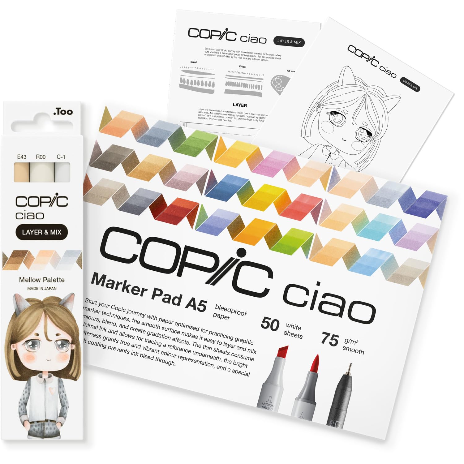 Set marqueurs Copic Ciao feutre alcool kit démarrage superposition dessin manga