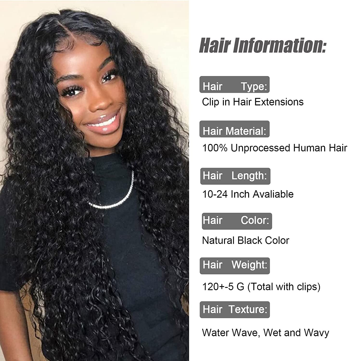 14 Inch Human Hair Extensions Water Wave Clip In 100g Virgin Hair 14 Blonde Water Wave Human Hair Bundle - 10A Brazilian  main image 3