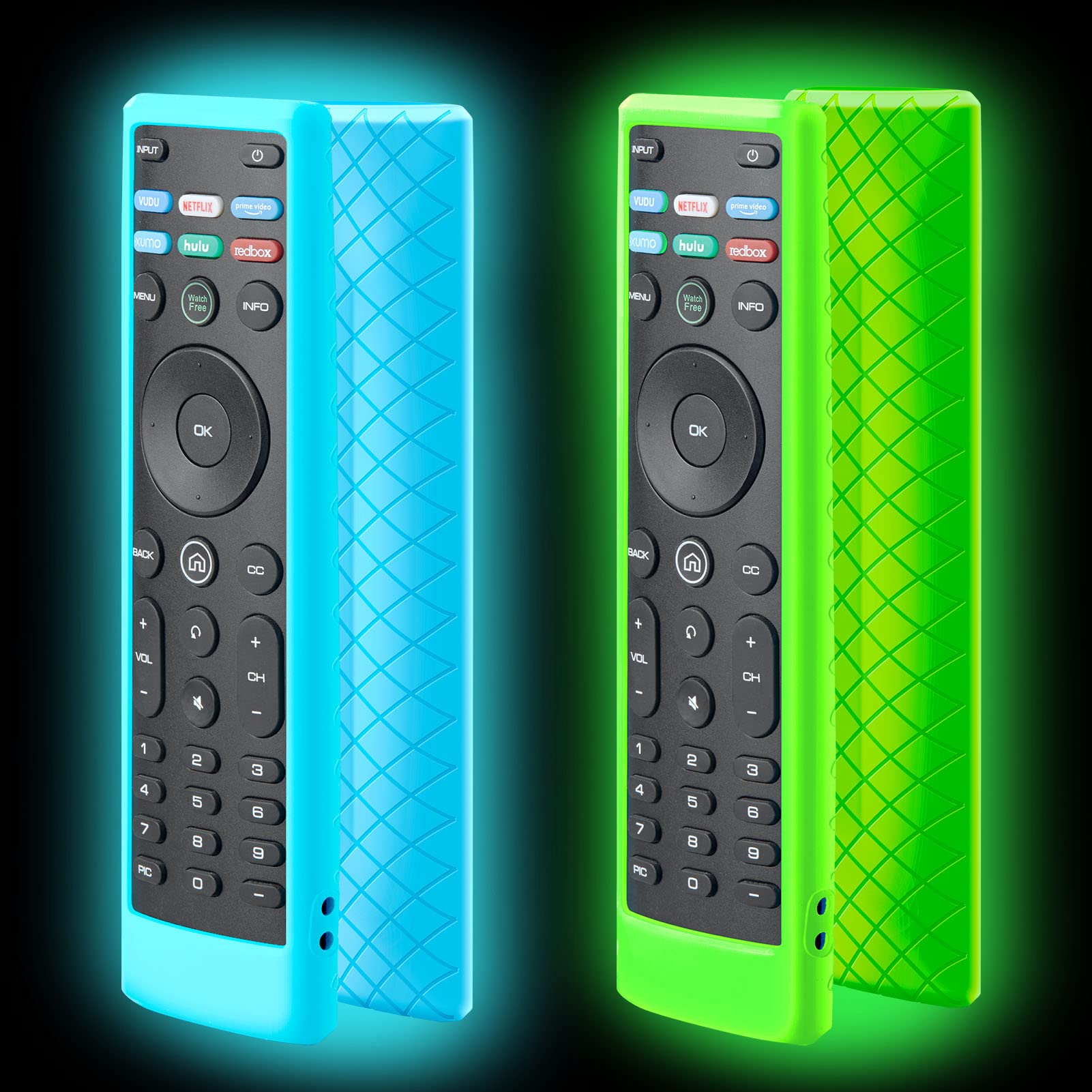 2 Pack Cover for Vizio Remote, Compatible with Vizio Remote Case XRT136 / XRT140 D Series Universal Smart TV Control Replacement Silicone Skin Sleeve