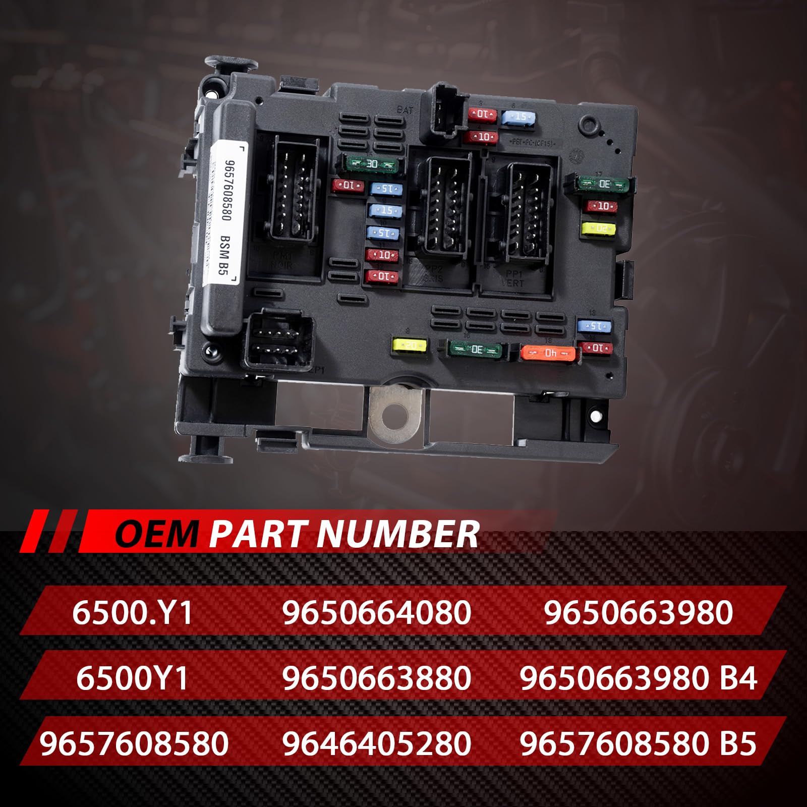 Scatola fusibili auto di ricambio per Berlingo C3 C5 C8 Xsara 206 206+ 307 406 807 Partner I II accessori auto parte # 9650664080 9650663980 9657608580 6500Y1 650.Y1 9650 663880 9646405280