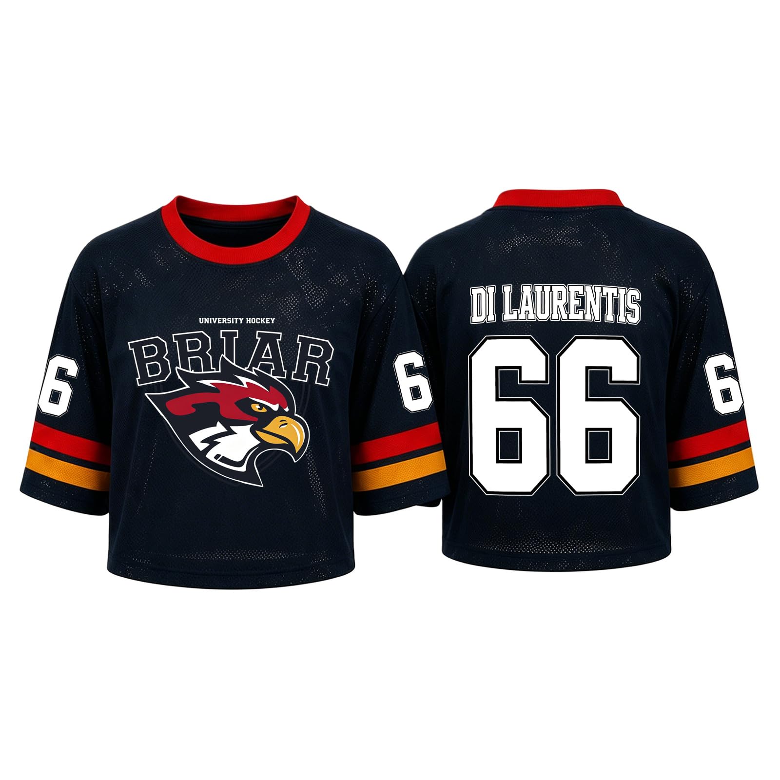 Off Campus Hockey Jersey Women Graham 44 & Logan 22 & Tucker 46 & Dean 66 Briar U Hockey Shirts Short Sleeve Briar University Shirts Sports Y2K Crop Tops Off Campus Merch for Fans