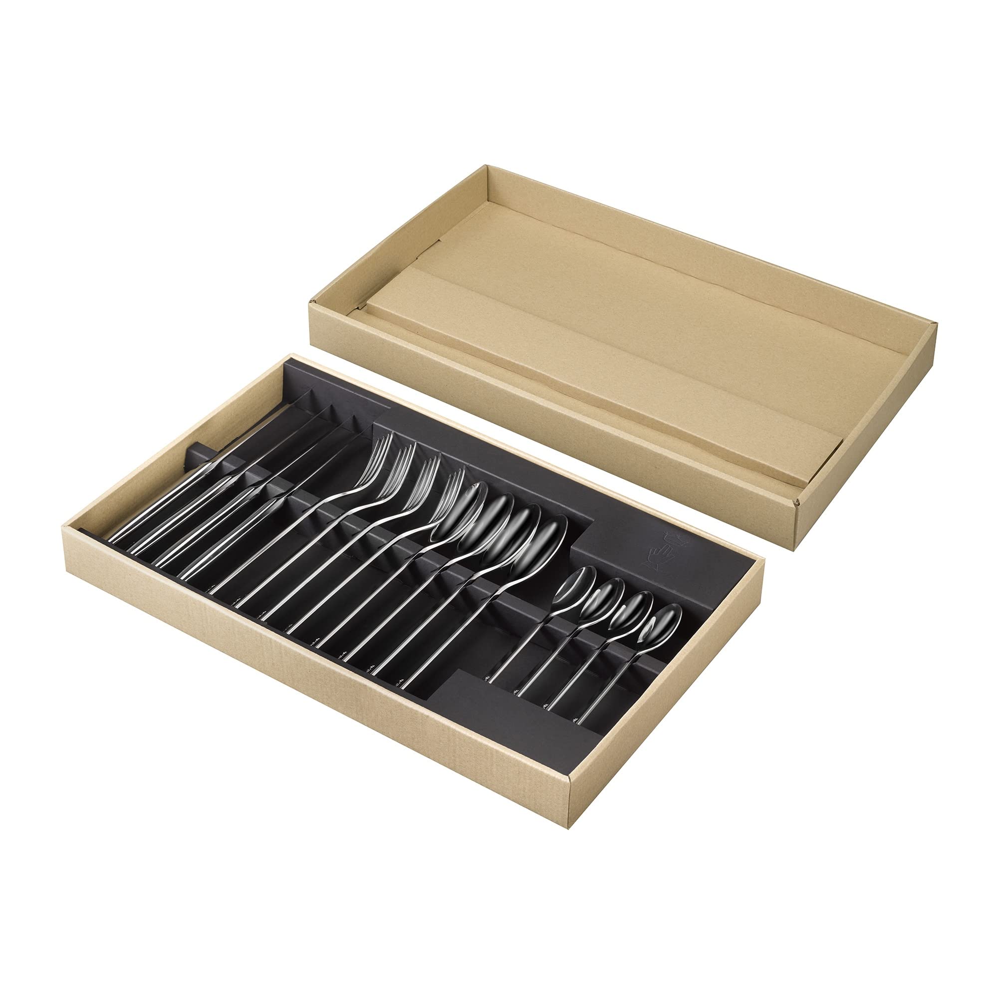 OPINEL - Set di Posate Perpétue - 4 Coltelli da Tavola, 4 Forchette, 4 Cucchiai, 4 Cucchiaini - Acciaio Inossidabile - Lavabile in Lavastoviglie - Design Moderno