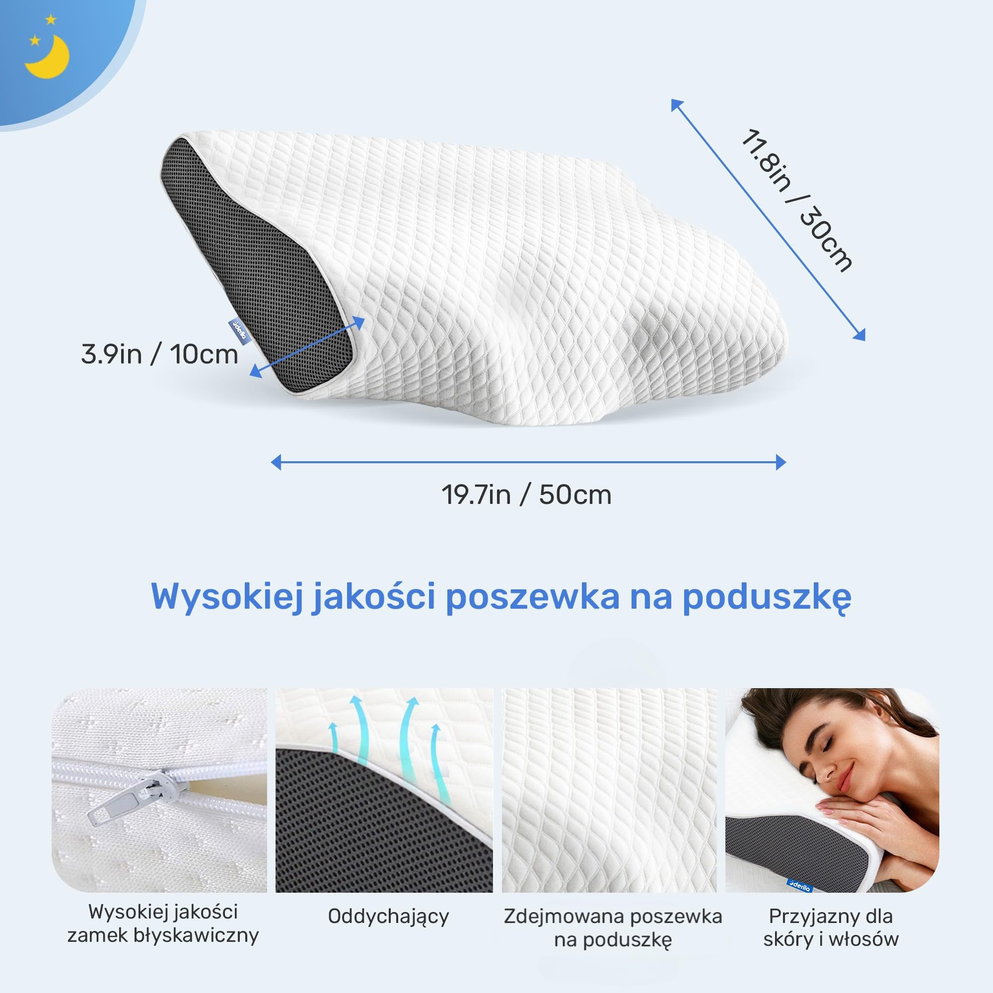 Derila Poduszka Motylkowa z Pianki Pamięciowej Szyjna