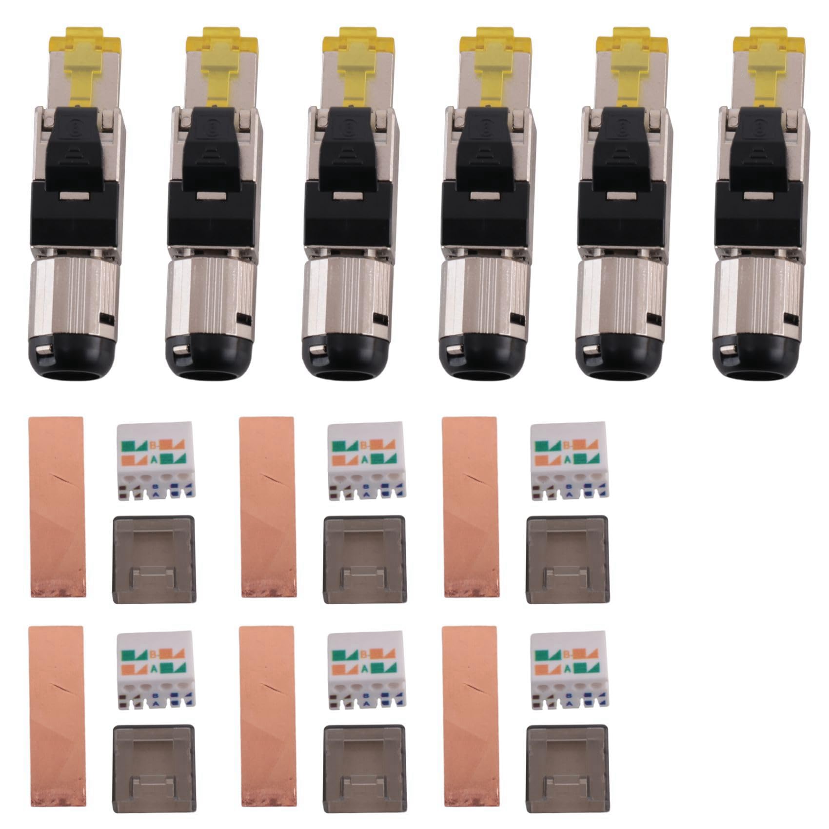 Paquete de 60 Herramientas RJ45 Blindado Cat 8, Enchufe de TerminacióN de Campo Cat8, Conector Cat8, Enchufe Cat8