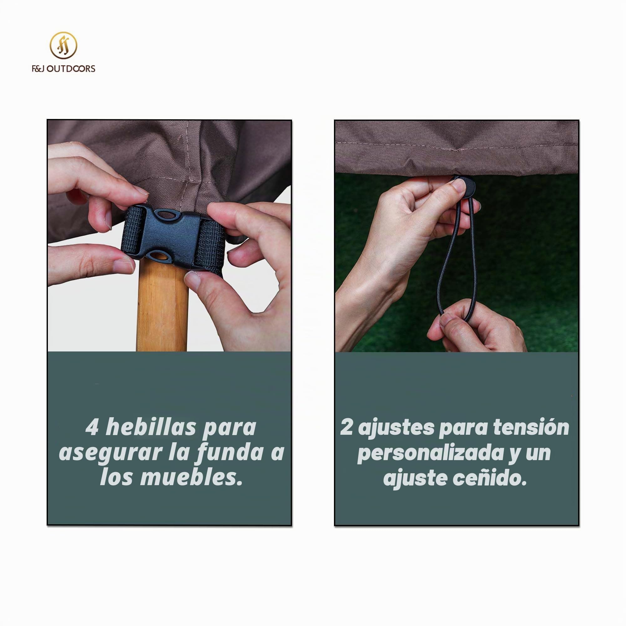 F&J Outdoors Funda para Sofá de Jardín, Tela Ecológica, Impermeable, Resistente a los Rayos UV, Cubierta para Banco de 3 Plazas, Protección contra la Nieve en Invierno, 208x99x61/89cm